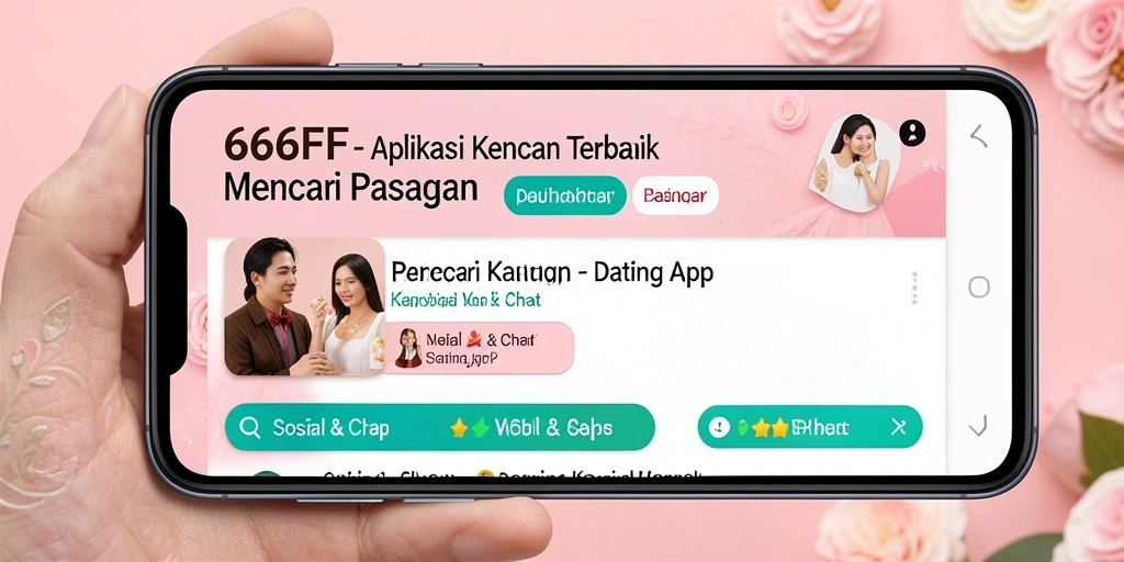 Tampilan antarmuka modern dan menarik dari aplikasi 666FF untuk berkencan.