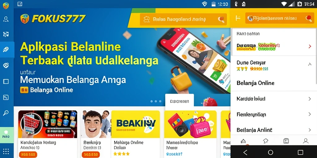 Tampilan antarmuka aplikasi FOKUS777 yang memudahkan pengalaman Belanja Online.