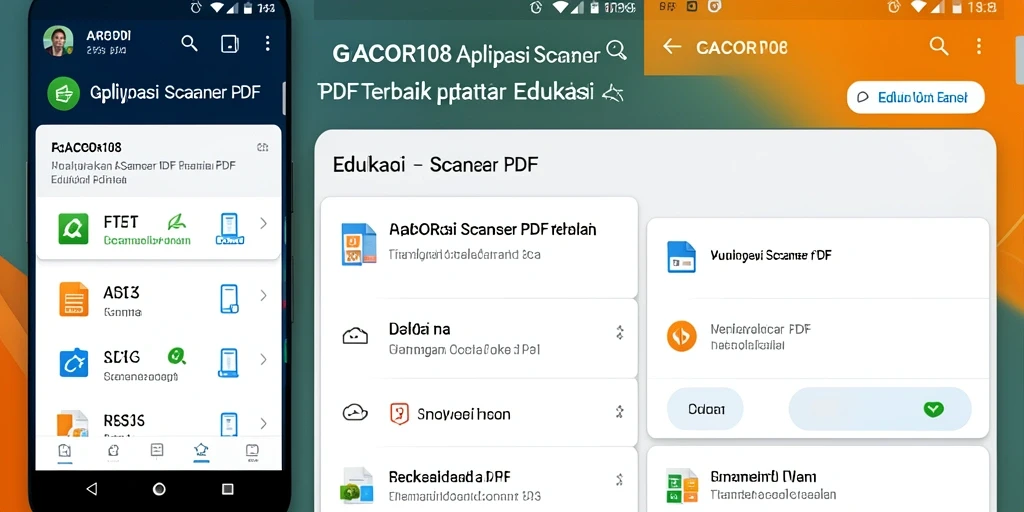 Screenshot antarmuka GACOR108 menunjukkan fungsi Scanner PDF yang intuitif.