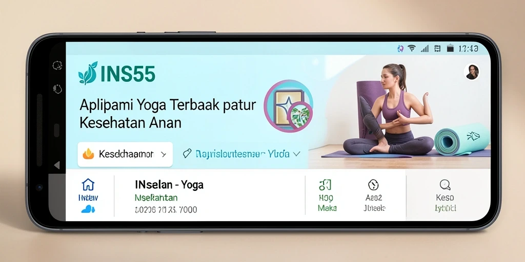 Antarmuka aplikasi INS55 yang menarik untuk latihan Yoga.