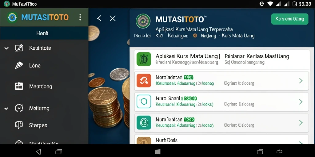 Tampilan antarmuka aplikasi MUTASITOTO untuk kurs mata uang.
