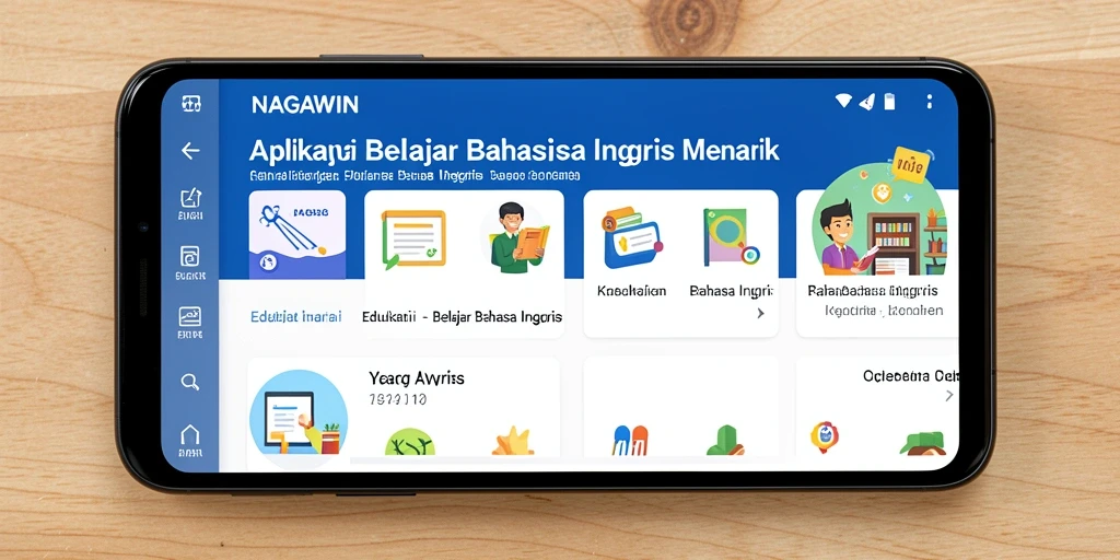 Tampilan antarmuka NAGAWIN yang menarik dan interaktif.
