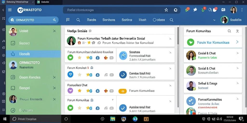 Antarmuka pengguna ORMASTOTO yang menarik untuk Forum Komunitas.